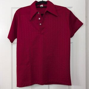 Vintage 1970s Fashioned by Westbury Men's Red Polo Shirt - Size M